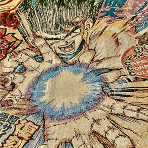 Animated Dragon Ball Super Z Kai Spirit Bomb Tapestry Woven Blanket Wall Art